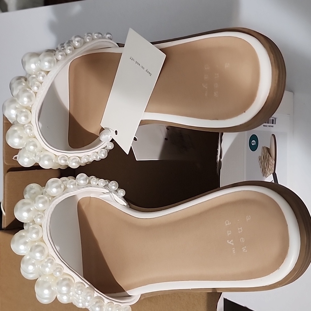 A New Day Sandals with Pearl Embellishments - Picture 6 of 8